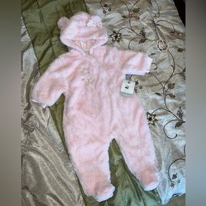 Just Born - Buy Buy Baby pink plush long sleeve one piece 3-6 months NWT